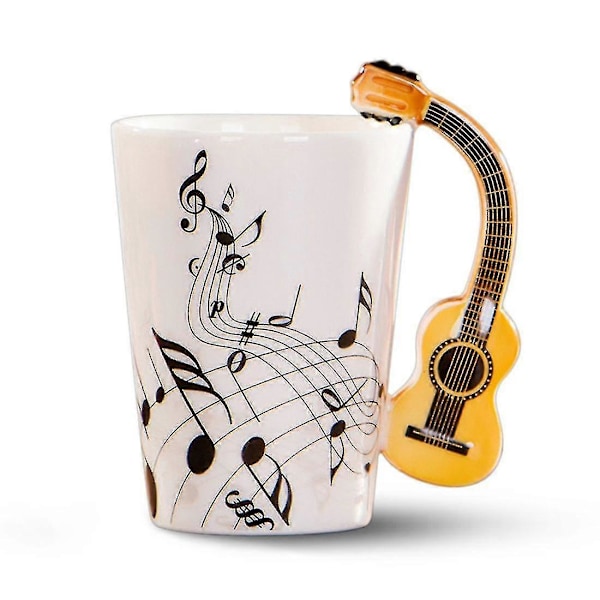 Gitarrhandtag Keramisk Mugg Free Spectrum Kaffe Mjölk Te Kopp Musikinstrument Musikstil Gitarr