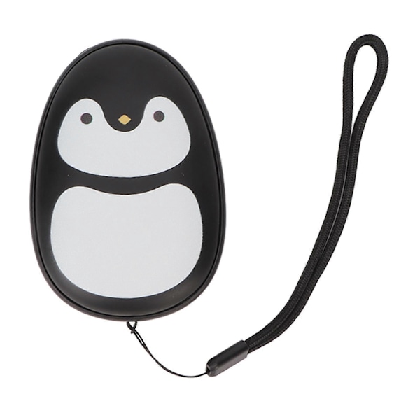 Svart Pingvinformet 2 i 1 Håndvarmer Powerbank USB-Lading Dobbeltsidig Oppvarming - 3 Temperaturinnstillinger