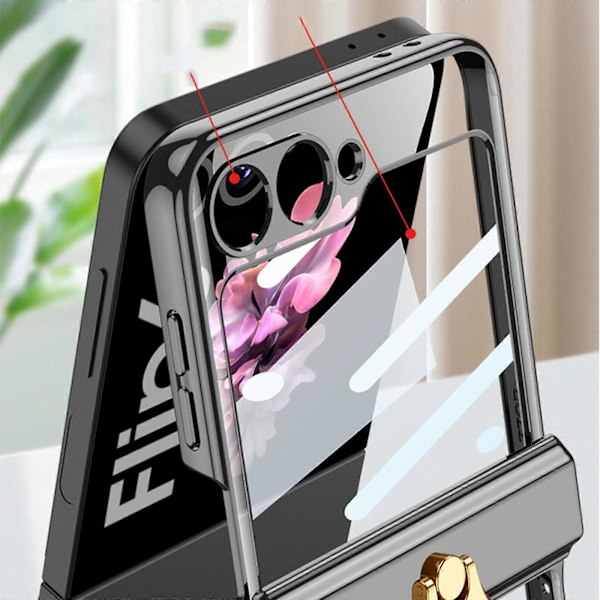 Skal för Samsung Galaxy Z Flip 6, Fullständigt skydd för gångjärn, Slimmat skal i ett stycke, Stötsäkert skyddsskal i konstläder för Flip6