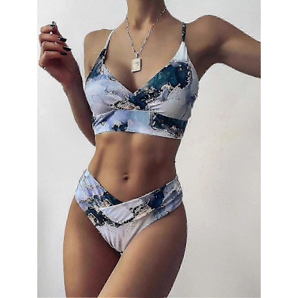 Push Up Bikinis Sexig Baddräkt för Kvinnor Hög Midja Badkläder Kvinnor Baddräkt Strandkläder 6378-1