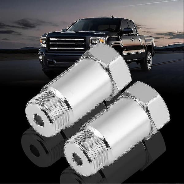 2 stk. 45 mm M18*1,5 Check Engine Light Eliminator Adapter O2 Ilt Sensor Forlænger Spacer Sølv