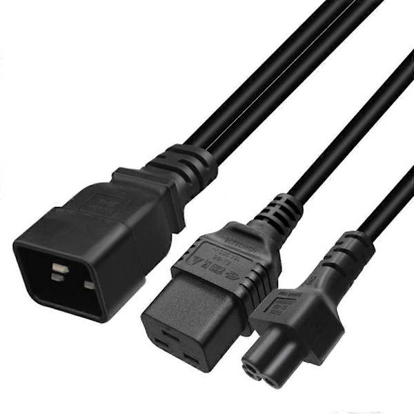 IEC320 C20 Urosliitin Jatkojohto C5 + C19 Naarasliitin Jatkolinjaan