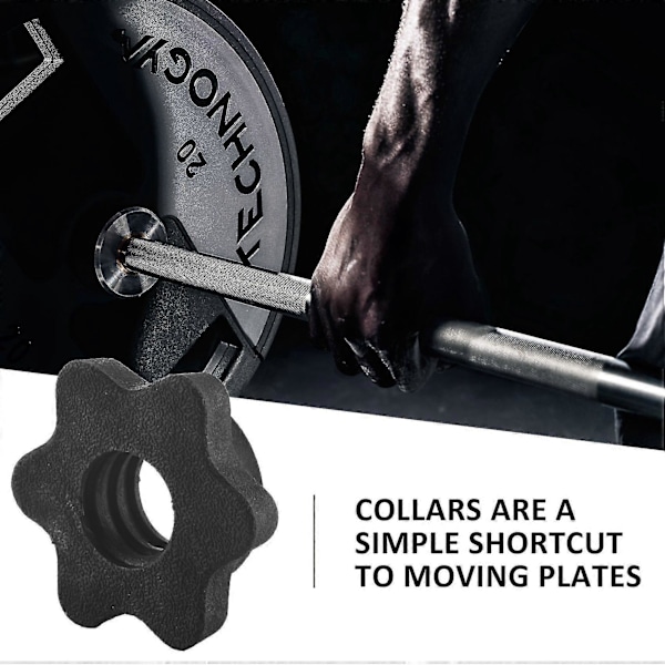 2 Par Dumbbell Hex-Muttrar, Hantelstavs Muttrar, Spinlock-Klämmor för Skivstänger Tränings Sport