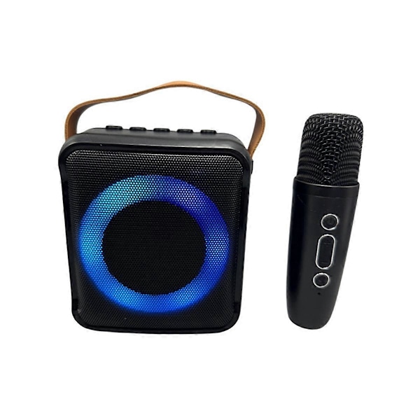 Multifunktionel Bluetooth Audio Bærbar Mikrofon Farverig LED Atmosfære Lampe Hjem Karaoke Højttaler