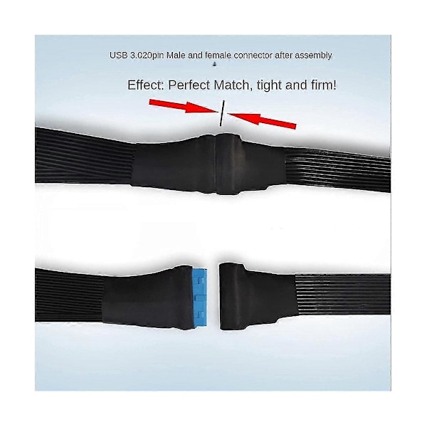Bundkort USB 3.0 19PIN Header 1 til 2 Forlænger Splitter Kabel 19Pin 20Pin Intern Forlænger Header