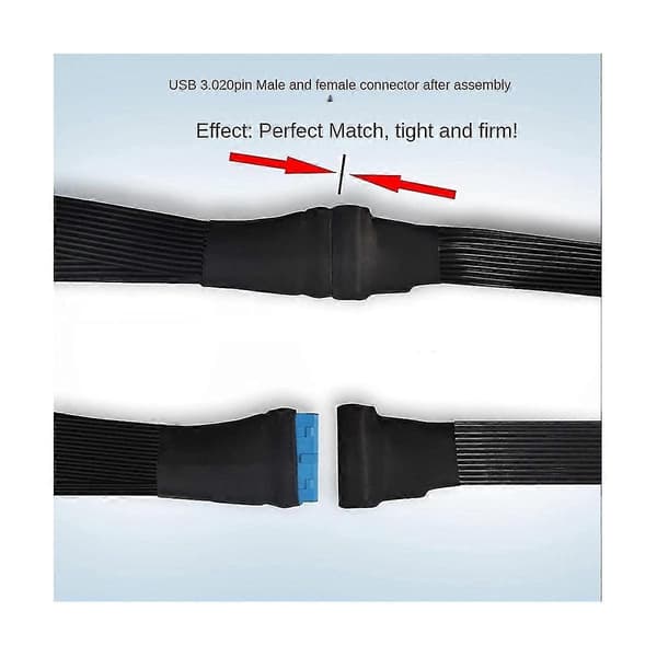 Moderkort USB 3.0 19PIN Header 1 till 2 Förlängningssplitterkabel 19Pin 20Pin Intern Förlängningsheader