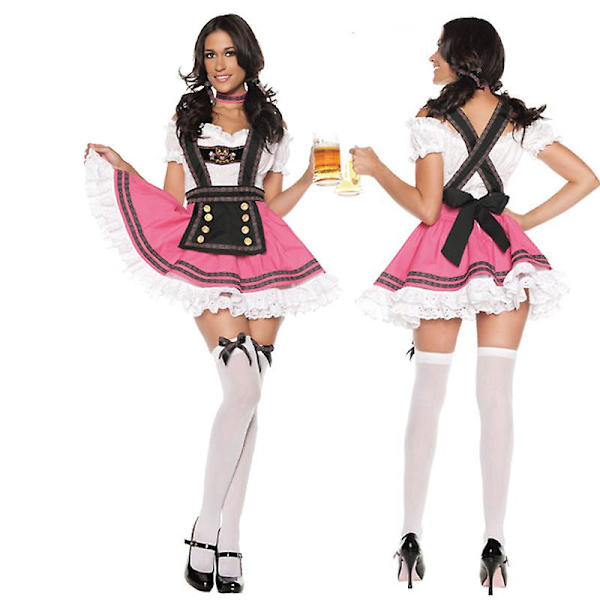 Uusi Carnival Oktoberfest -asu Top Riimuhame Alpit National Parade Clubs Wench Cosplay Fancy Juhlamekko Halloween Red L