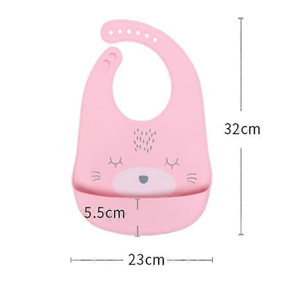 Haklapp för måltider - Enkel, Silikonmaterial, Rosa färg