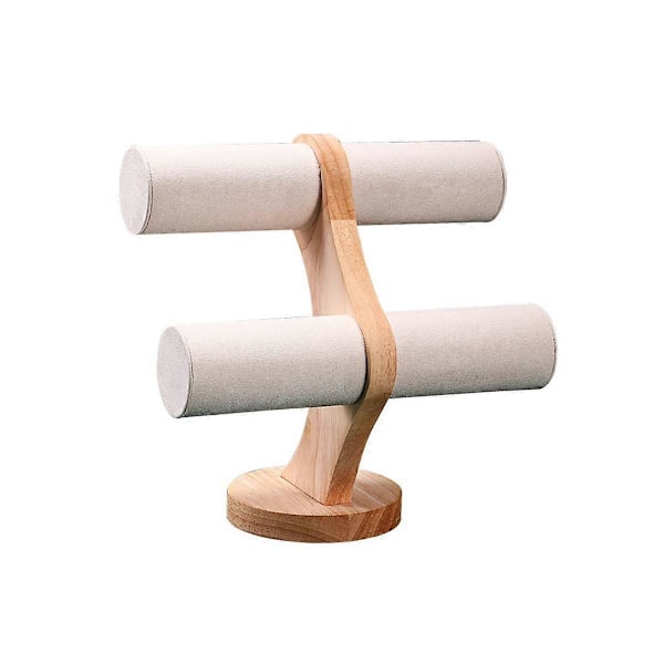 2-lags smykke display stand i massivt træ armbånd ur organizer opbevaringsstativ smykke pakning Disp
