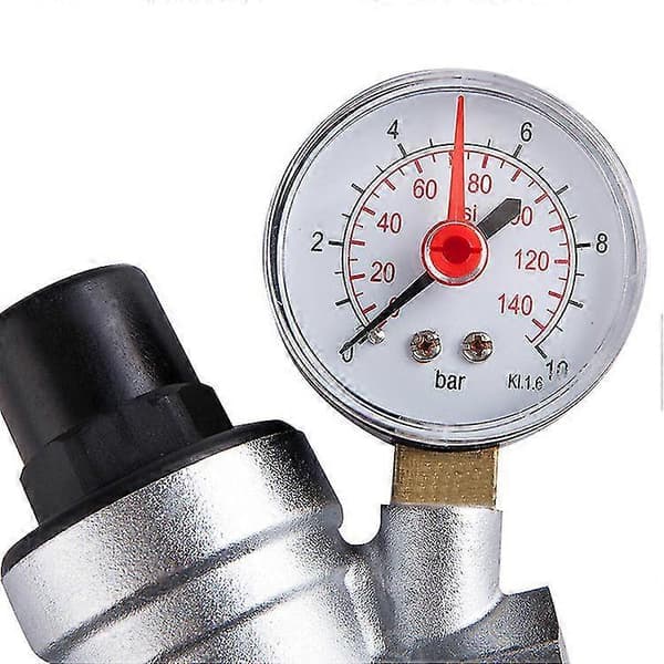 DN20 vattenreducerare 3/4 tum vatten tryckregulator med tryckmätare med Manometer 10 Bar 1 styck - ya