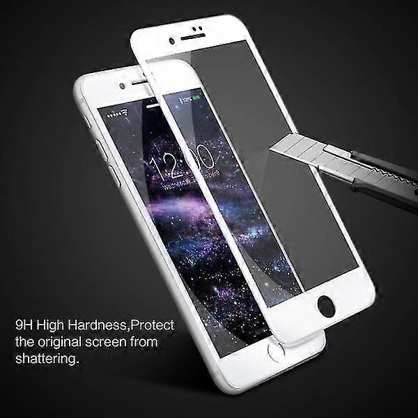 Skærmbeskytter Iphone 8 Plus Hærdet Glas Hvid