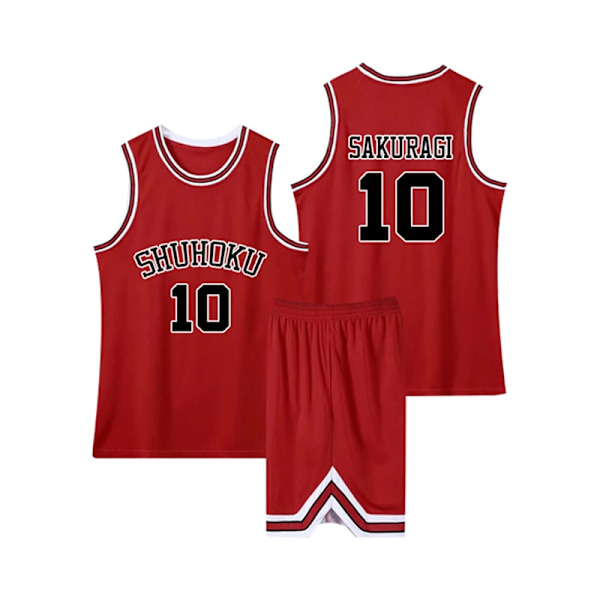 Anime Sakuragi Hanamichi Cosplay Slam Dunk Jersey Shohoku School Basketball Uniform Sportswear Kaede Rukawa Cosplay Costume Green XXXL