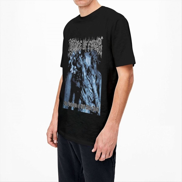 Cradle Of Filth Extreme Metal Band T-skjorter The Principle Of Evil Made Flesh Tilbehør T-skjorte med rund hals T-skjorter Bomull Navy Blue 6XL