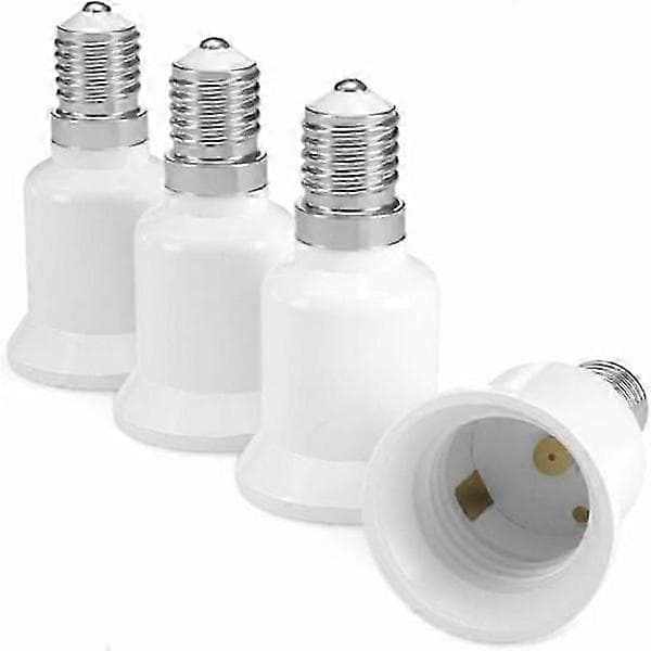 Sokkeladapter - E14 til E27 Sokkelkonverter - E27 base lampeholder Adapter til halogen LED lampe 4 stk