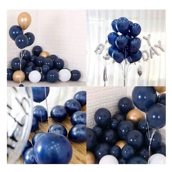 Krom Metallisk Kungsblå Ballonger 12 Tum Premium Metallballong för Festdekorationer 100 ST (Kungsblå)