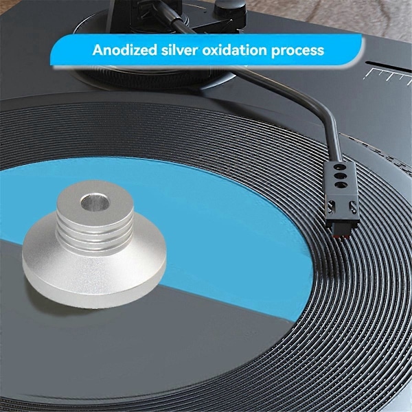 Plateloddsklemme Audio LP Vinyl Platespillere Disk Stabilisator LP Disk Stabilisator Platespiller Klemme HiF