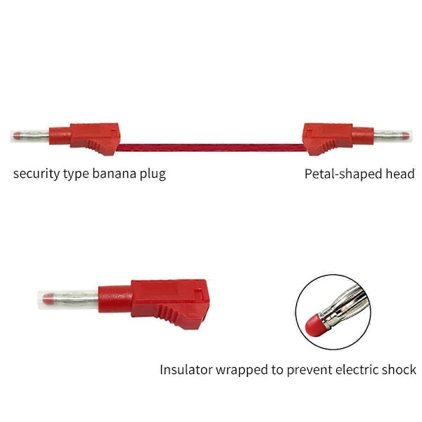 2 stk. Multimeter Testledninger Kabel Jumperledning Sikkerhed 4 mm Bananstik Udtrækkeligt Testværktøj Re