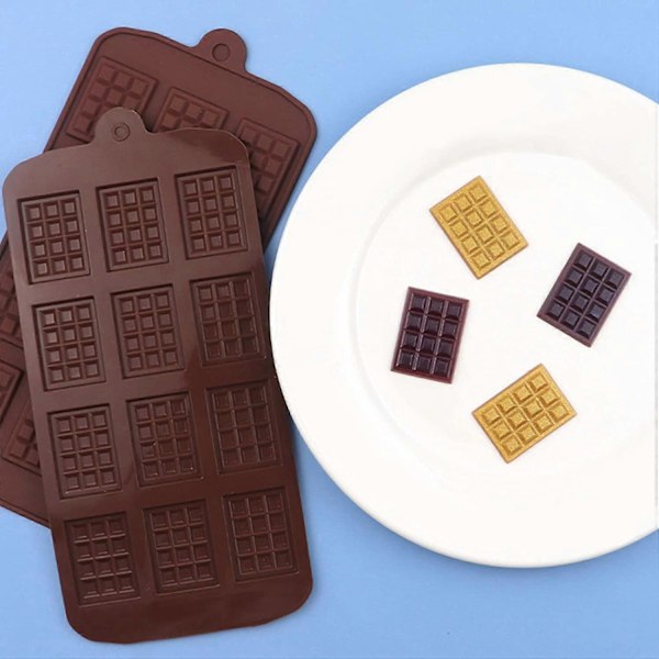 3 stk. silikone chokoladeform, 12 huller, let at frigøre chokoladechips