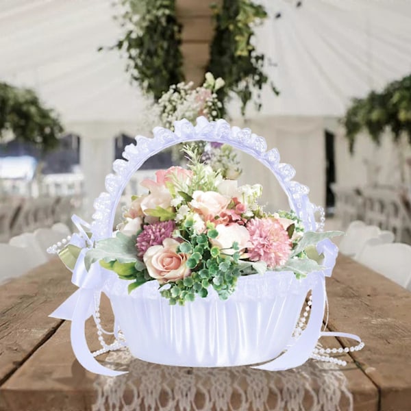 Delikat Blomsterpikekurv for Bryllupsfest Brudetilbehør