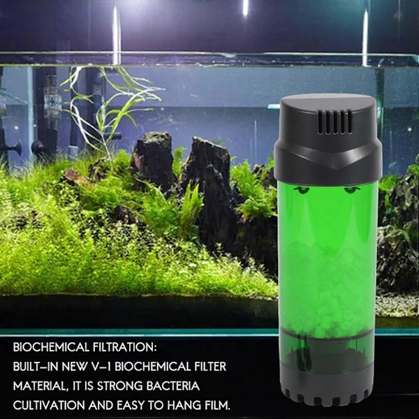 Akvarium Fisketank Fluidisert Bevegelig Sengefilter Boble Bio Media Filter med Luftstein og Svampfilter