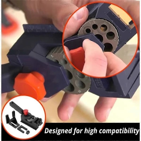 Justerbar træbearbejdningsborehulsjig med 10 huller 3-12 mm huller Punch Locator Clamp Mortise og Tenon Joint Tools Ny