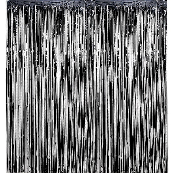 Regn Streamer Partydekoration, Plastmaterial, Svart Färg, Storlek 200cm x 100cm