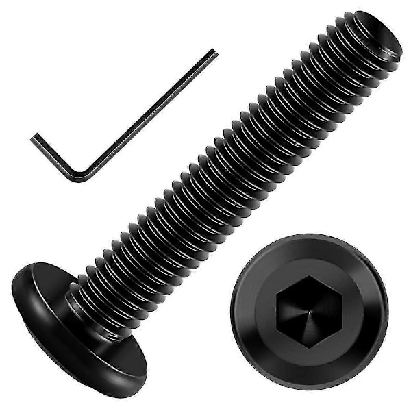 M6 X 35mm 20 stk. Flat Hex Socket Caps M6 Skruebolter, 304 Rustfritt Stål Møbelbolter Full Gjenget