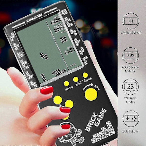 Rs-100 Tetris Spillkonsoll Klassisk Blokkespill Puslespill Håndholdt Spillmaskin Mursteinspill