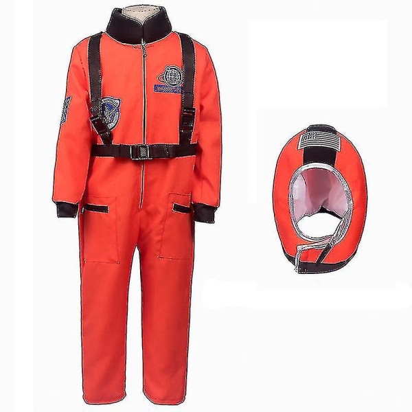 Hurtig forsendelse Børne Astronaut Kostume Uniform Spil Performance Kostume Halloween Carnival Forklædning Orange S