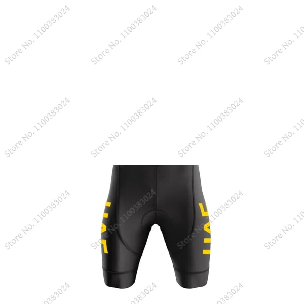 Svart UAE Team 2023 Golden Cycling Jersey Set Kortermet Herreklær Landeveissykkelskjorter Dress Sykkel Bib Shorts MTB Maillot 13 5XL