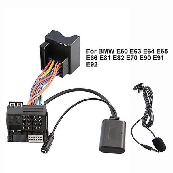 1 sæt bil Bluetooth 5.0 kabeladapter med mikrofonsæt musiklydadapter til Bmw E60 E63 E64 E65 E66 E81 E82 E70 E90 E91 E92