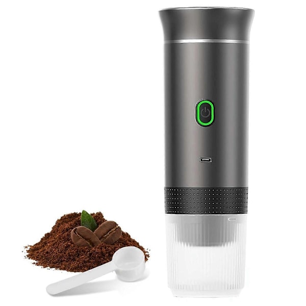 Elektrisk Bærbar Espressomaskin Kaffemaskin for Camping Grå