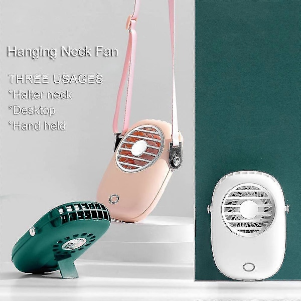 Kannettava USB-lataus Mini Jäähdytystuuletin Kesä Pöytä-/käsituuletin Jäähdytin Kaulahihnalla