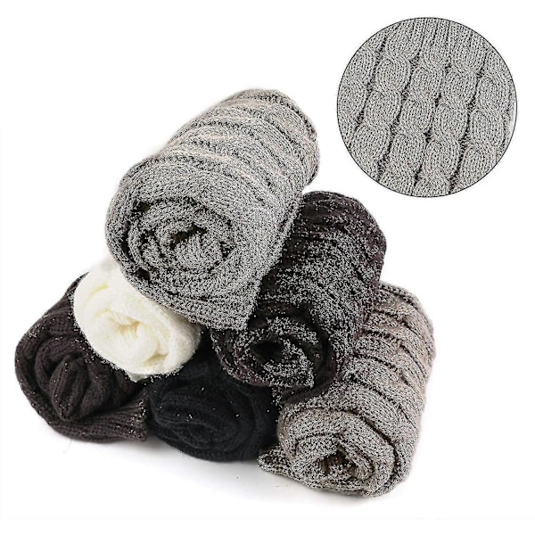2 Par Dame Leggings, Benvarmere (2 stk, Hvit, Grå)