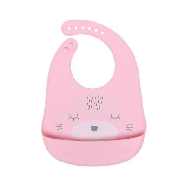 Haklapp för måltider - Enkel, Silikonmaterial, Rosa färg
