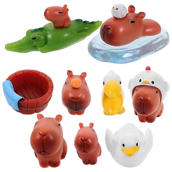 Mini Resin Capybaras Ornamenter Små Dyrefigurer Miniatyr Capybaras Figurer Bursdagskake Topp