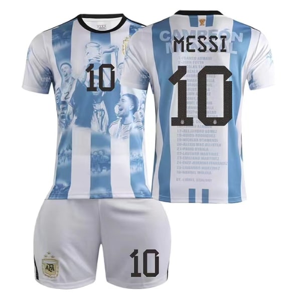 MIA MI Messi Camiseta No10 fodboldtrøje drenge T-shirt sæt til voksne sportstøj pige sportsdragt Beskyttende beklædning Cosplay Kit E3 XL