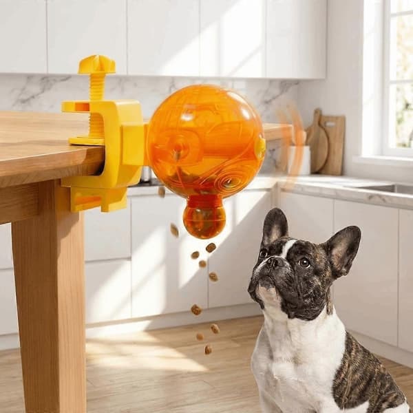 Justerbar klemme til kæledyrsfoderlegetøj med lækage, synligt roterende design, hundegodbidder, selvbetjeningspuslespil, kattefoderdispenser Green