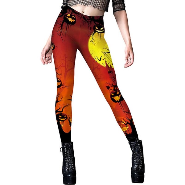 Naisten halloween kurpitsalla printed leggingsit COLOR 3 L