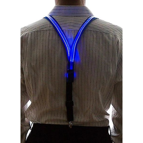 Kjekk menns ledede ryggløse slips perfekt for kostymefester for musikkfestival Blue Bow Tie