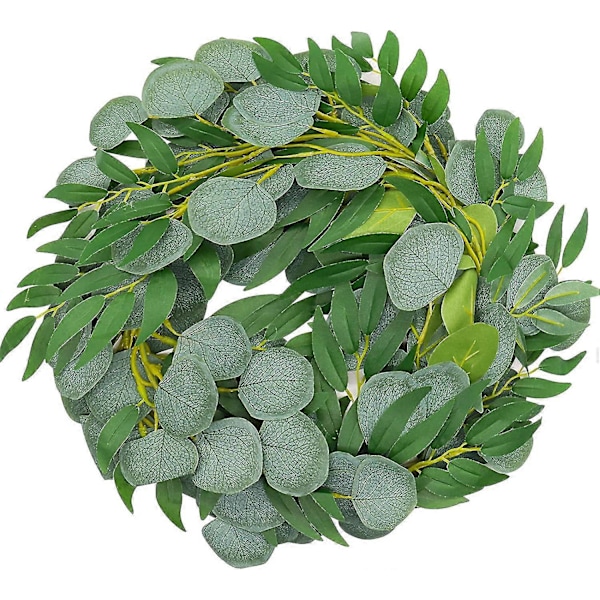 Konstgjord Eukalyptus 2 M Eukalyptus och Vide Rankgirlang, Falska Växter Blad Dekoration
