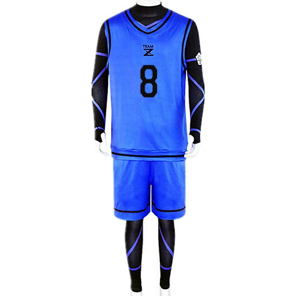 Anime Blue Lock Bachira Meguru Cosplay Kostyme Fotballdrakt Sportsklær Uniform Bodysuit Halloween Julefest klær L