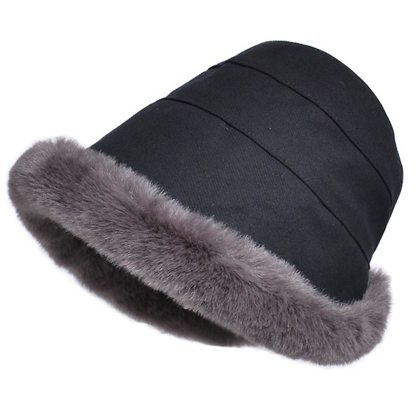 Naisten hattu sametilla kuulosuojaimilla Kylmäpitävä talvipitävä hatut naisten tytöille Black