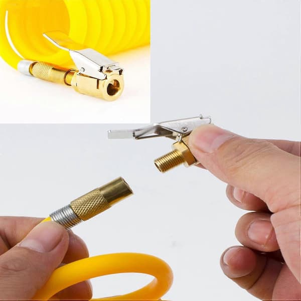 2-delt Dekkventil Adapter, 8mm Messingspiss Pump Oppblåsingsventil Klips Klemme Koblingsadapter