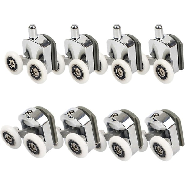 Duschdörrsrullar, 23mm Duschdörrsrullar Glidhjul Trissor 8ST Diameter Duschdörr Topp Botten Badrum Reservdelar