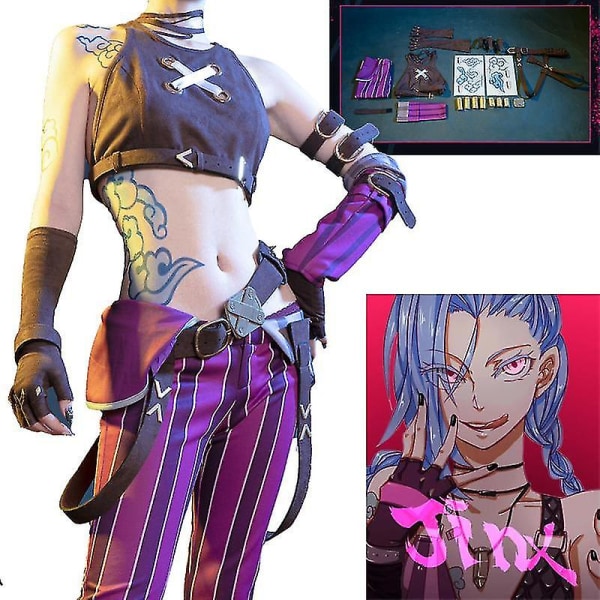 Hurtig levering Anime Cosplay Costume League Of Legends Jinx Game Lol Arcane Berserk Loli A L