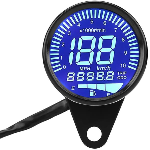 DC 2V Universal Motorcykel Speedometer Måler Vandtæt LED Baggrundslys Digital Odometer Hastighed