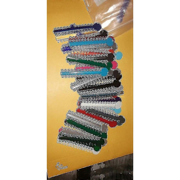 20/40 Stycken Svarta, Transparenta, Flerfärgade Tandreglerings Ligatur Elastiska Gummiband Verktyg