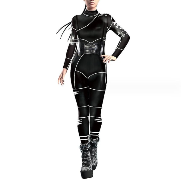 Naisten Halloween Jumpsuit Bodysuit Cosplay 3d COLOR 2 L