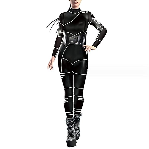 Naisten Halloween Jumpsuit Bodysuit Cosplay 3d COLOR 2 M
